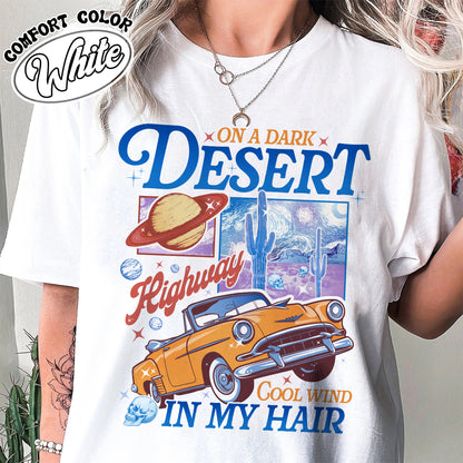 Adventure Camping Comfort Color Shirt, on a Dark Desert Highway Shirt, Desert Shirt