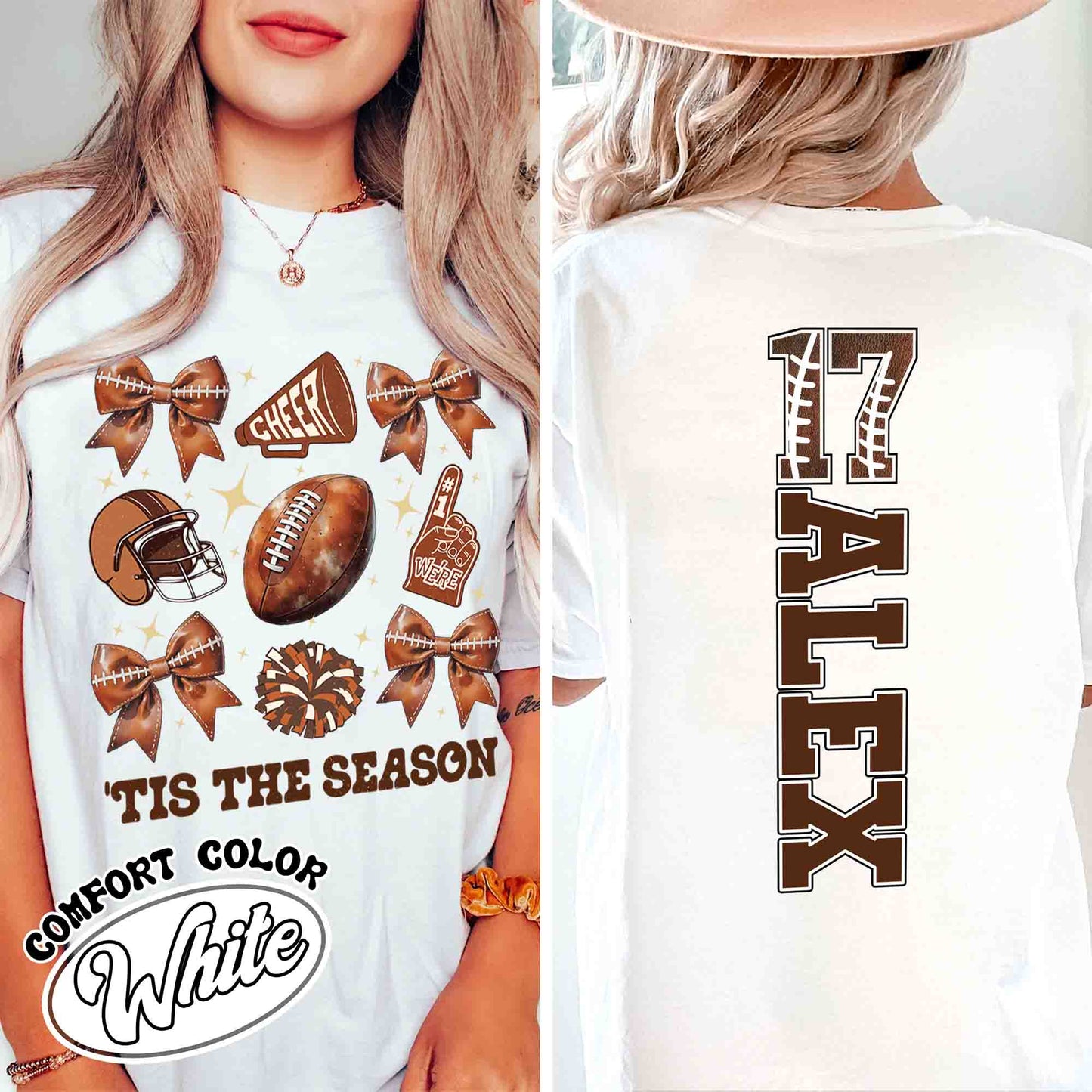 Coquette Bow Football Season, Football With Coquette Bow, Football Mom Shirt, Custom Shirt for Football, Custom Football Cheer, American Football