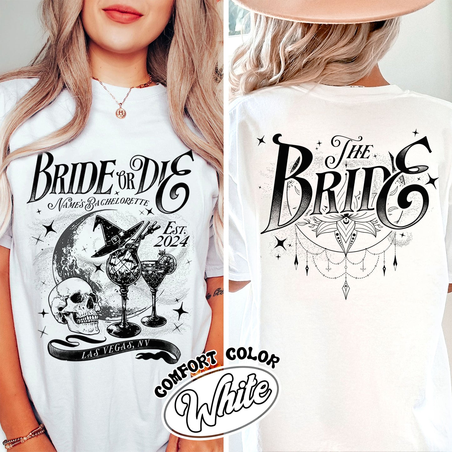 Bride or Die Shirts, ’til Death Do Us Party, Personalized Bachelorette Shirt, Witchy Bachelorette Shirt, Halloween Bachelorette Party Shirts