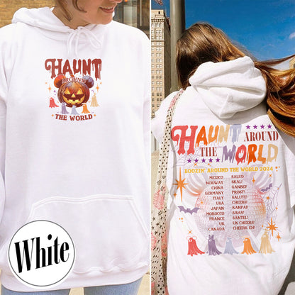 Halloween Disney Hoodie, Epcot Drink Around the World Hoodie, Haunt Around the World Hoodie