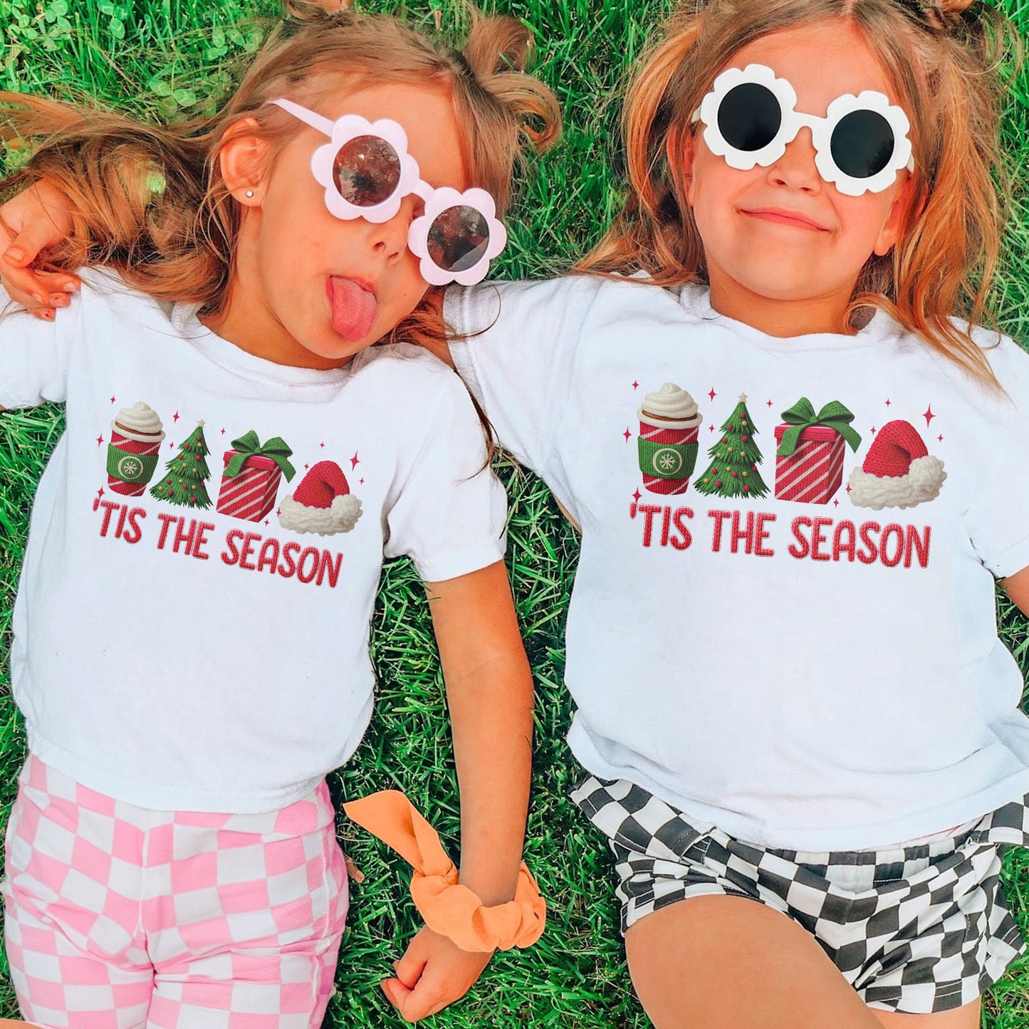 Tis The Season Shirt: Christmas Coffee, Holiday Gift, Santa Hat Tree, Festive Christmas Outfit Youth Tshirt