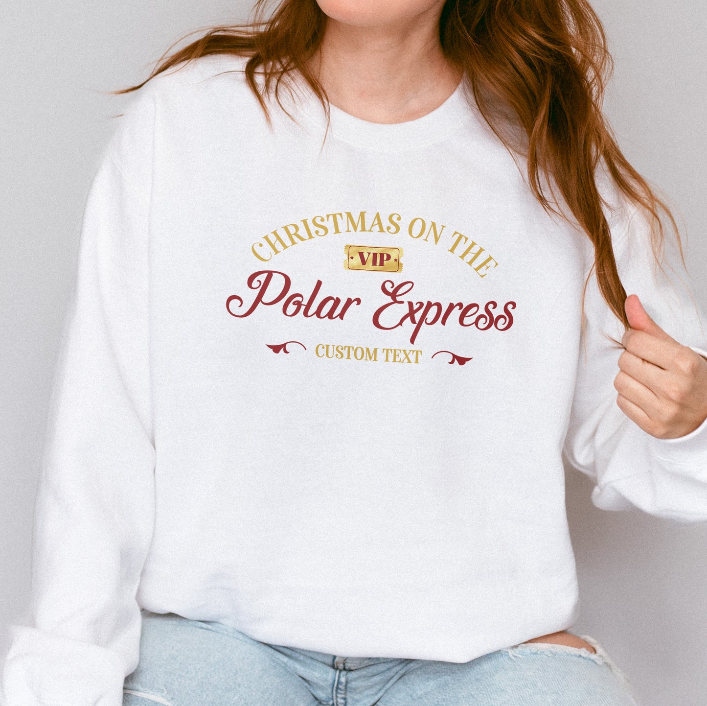 Polar Express Family Christmas Sweatshirt, Custom Matching Holiday Sweatshirt, Personalized Christmas Sweatshirt