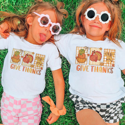 Thanksgiving Holiday, Give Thanks Coquette, Fall Pumpkin Turkey, Grateful Thankful Blessed, Autumn Gift Youth Tshirt