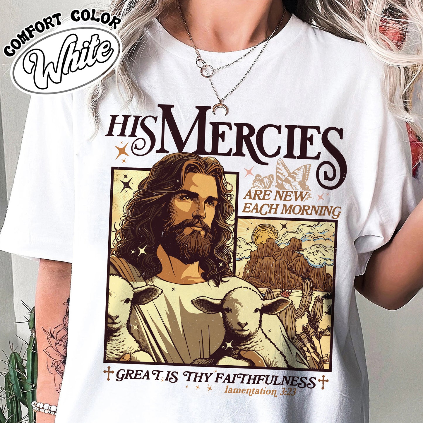 His Mercies Are New Everyday Shirt, Christian Shirt, Bible Verse Shirt, His Mercies Are New Each Morning Shirt, Jesus Apparel Faith Based Shirt