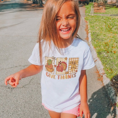 Thanksgiving Holiday, Give Thanks Coquette, Fall Pumpkin Turkey, Grateful Thankful Blessed, Autumn Gift Youth Tshirt