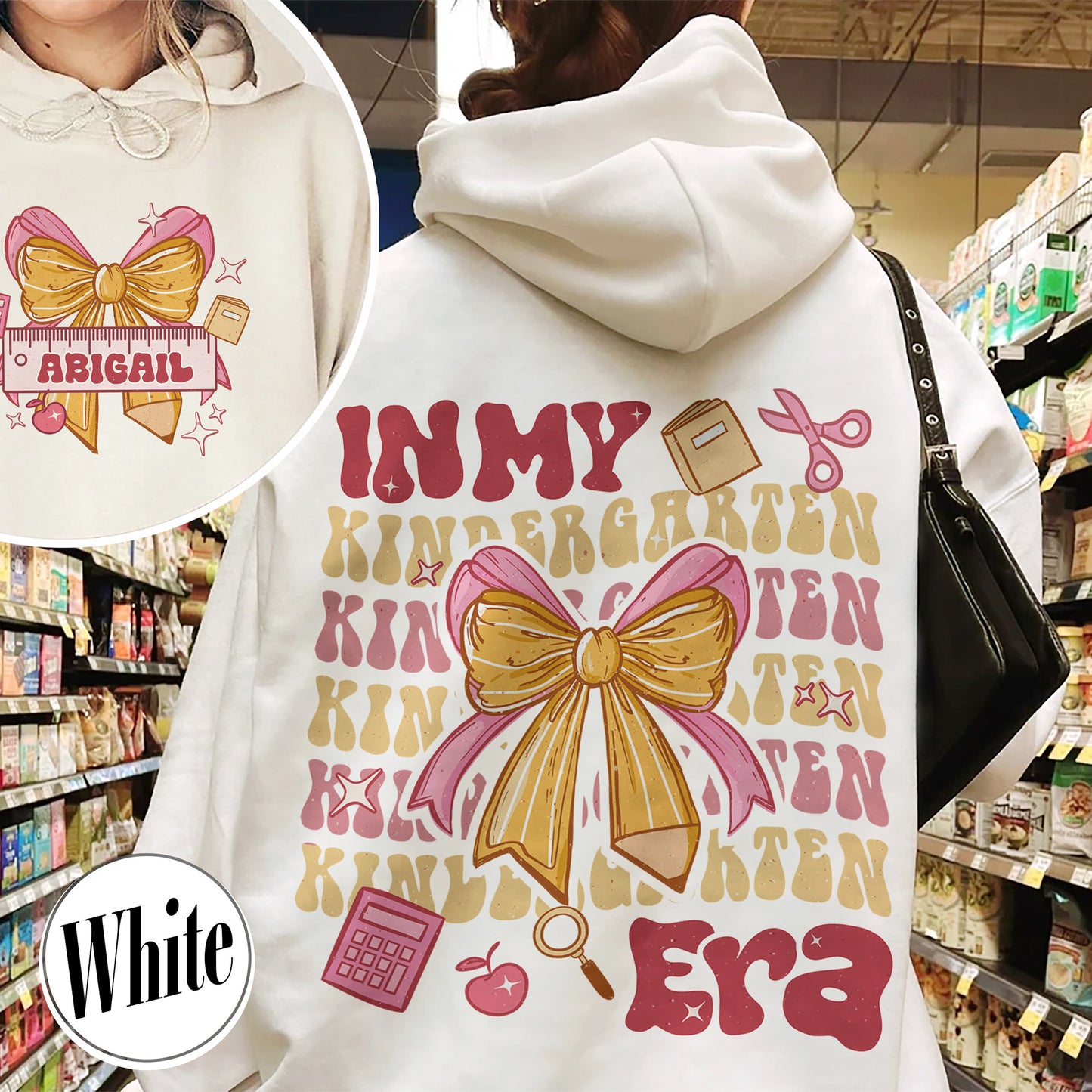 Back to School Hoodie, in My Kindergarten Era Hoodie, Custom Name Kinder Hoodie