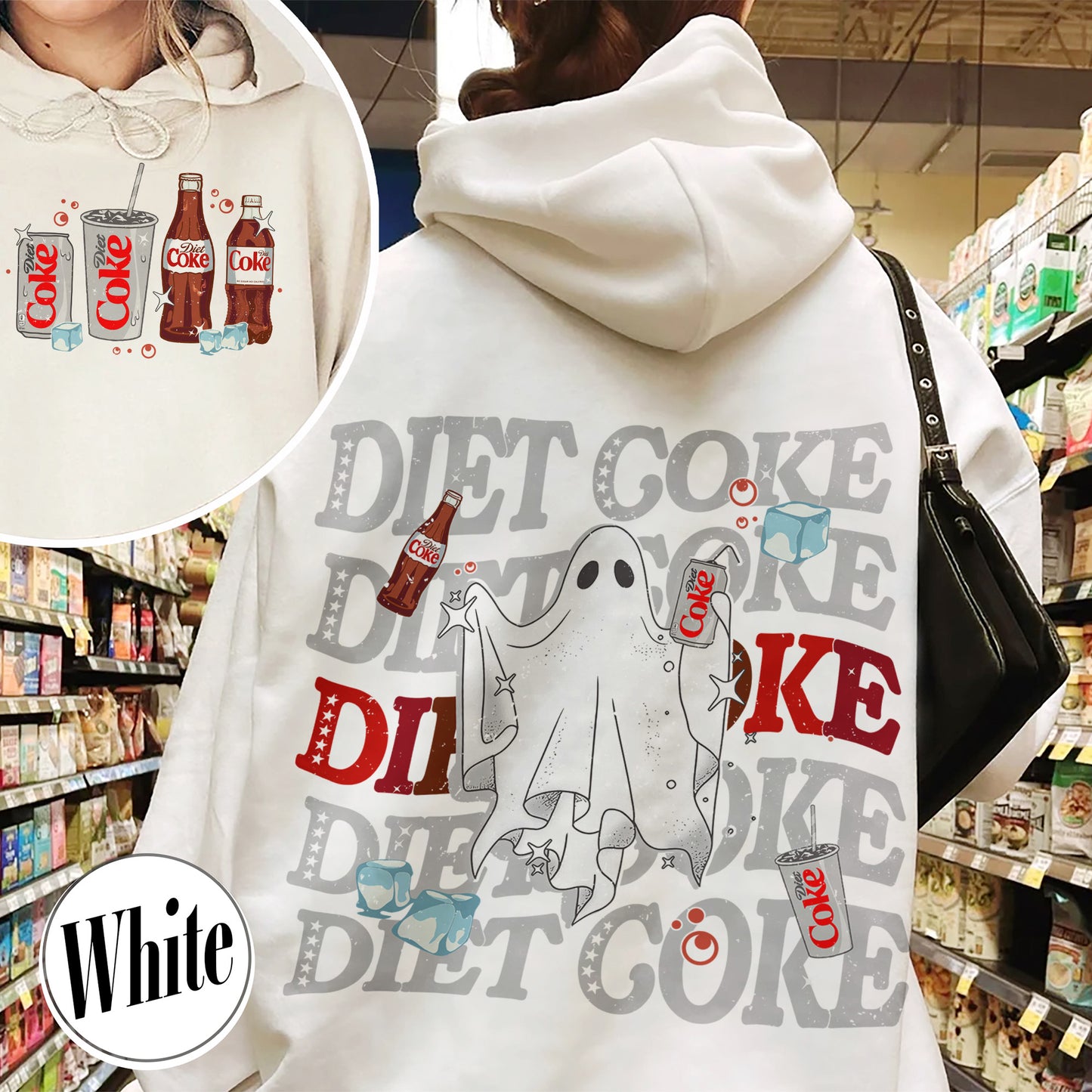 Halloweeen Ghost Hoodie, Diet Coke Ghost Hoodie, Diet Coke Teacher Hoodie