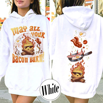 May All Your Bacon Burn Hoodie, Move Castle Hoodie, Bed and Breakfast Hoodie, Anime Hoodie, Anime Fan Gift, Kawaii Fire Shirt, Fire Demon Hoodie