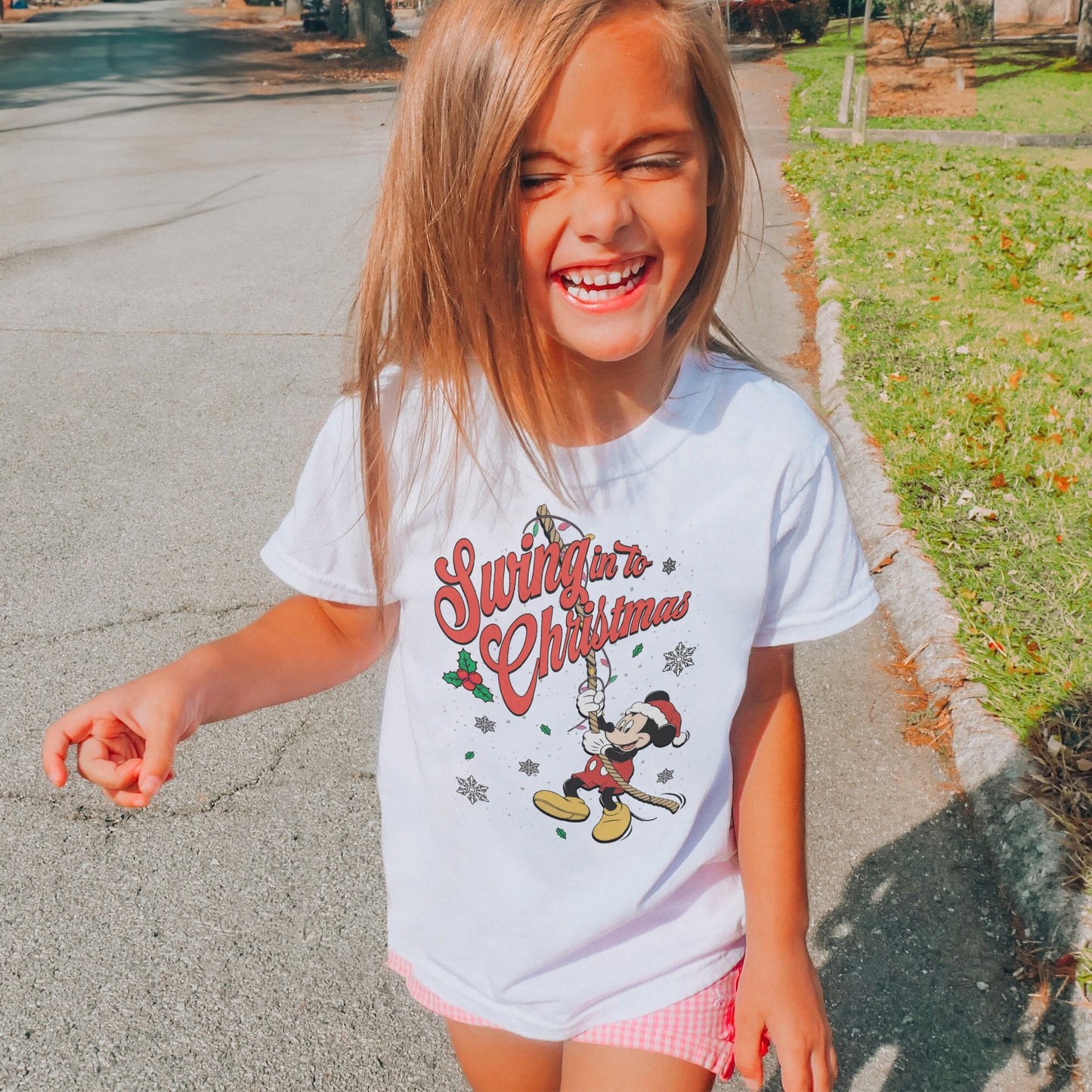 Swing Into Christmas Shirt: Funny Mickey Christmas Tee, Cute Holiday Shirt, Festive Disney Christmas Outfit Youth Tshirt