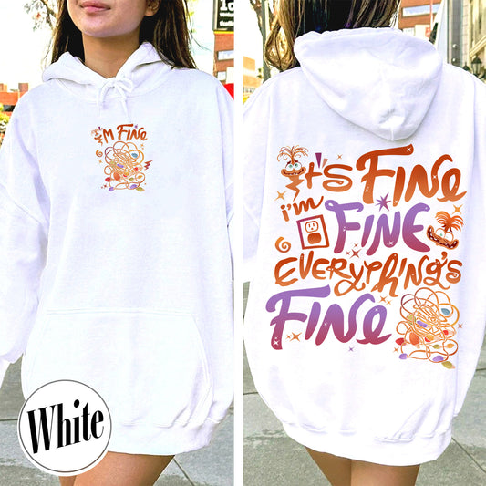 Christmas Mental Health Hoodie, I’m Fine Everything Is Fine Hoodie, Christmas Lights Anxiety Hoodie