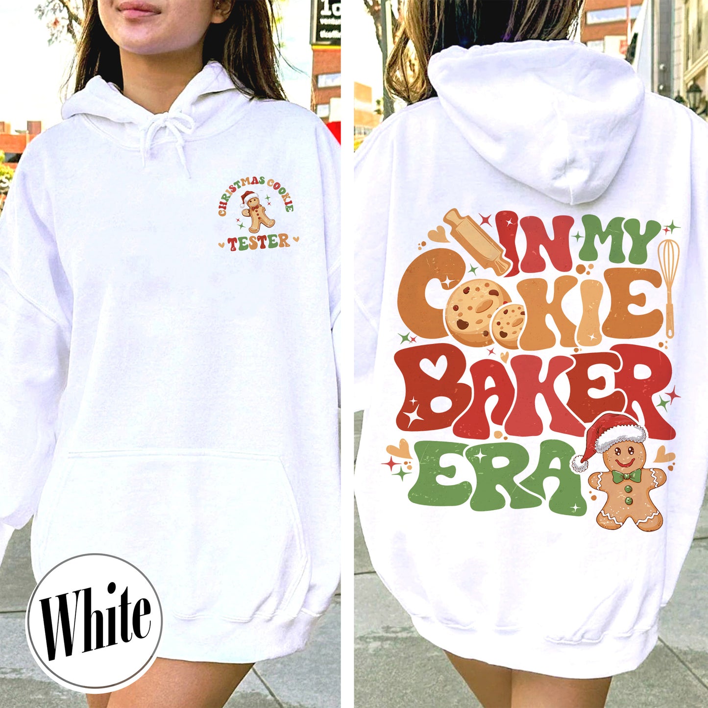 Christmas Cookie Baker and Tester Hoodie, Christmas Cookie Hoodie, Christmas Couples, Christmas Milk and Cookie, Christmas Cookie Tester Hoodie