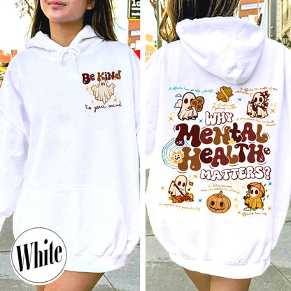 Halloween Mental Health Hoodie, Don’t Ghost Your Feelings Hoodie, Therapist School Counselor Hoodie