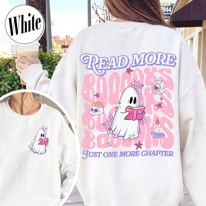 Halloween Book Lover Sweatshirt, Read More Booooks Halloween Sweatshirt, Spooky Season Sweatshirt