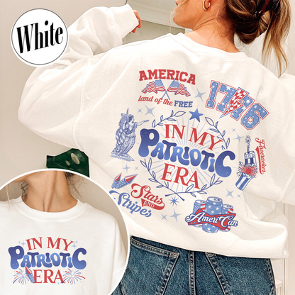 Patriotic Sweatshirt, America Retro Sweatshirt, Red White And Blue, Independence Day, Usa Flag, 4th Of July, Fourth Of July Sweatshirt