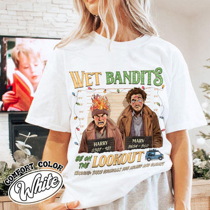 Wanted the Wet Bandits Comfort Color Shirt, Christmas Shirt, Retro Funny Christmas Shirt, Christmas 90s Movies Shirt, Christmas Movies, Merry Christmas