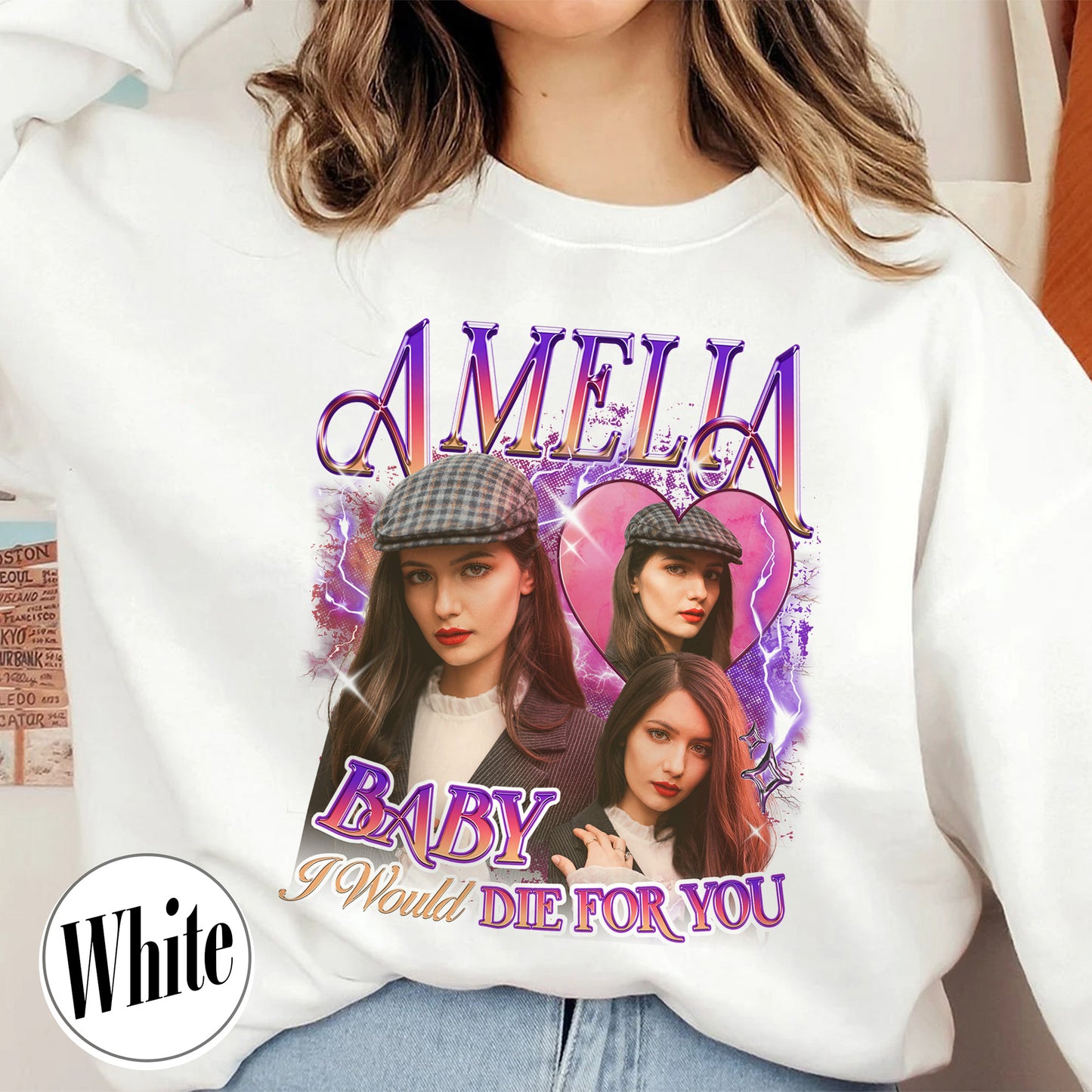 Custom Girlfriend Photo Sweatshirt, Make Your Own Sweatshirt Picture, Sweatshirt With Girlfriend Face