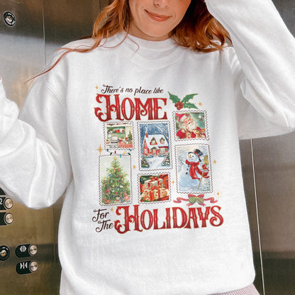 Home for the Holidays Sweatshirt: Vintage Christmas Sweatshirt, Merry Xmas Sweatshirt, Festive Family Xmas Sweatshirt