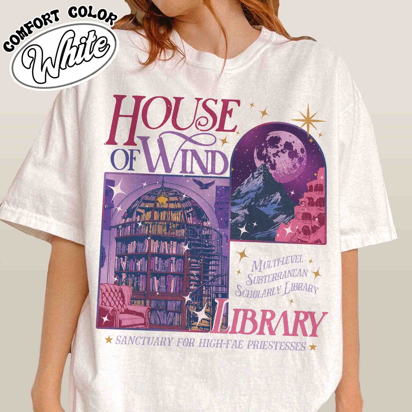 House of Wind Comfort Colors Shirt, House of Wind Library, House of Wind Book Club Shirt, Library Velaris Shirt, ACOTAR Shirt, Bookish Shirt