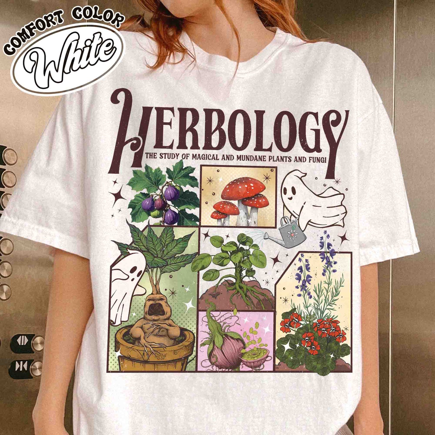 Herbology Plants Shirt, Gardening Shirt, Cute Ghost Shirt, Halloween Plant Shirt, Halloween Mom Shirt, Ghost T-shirt, Plant Lover Gift