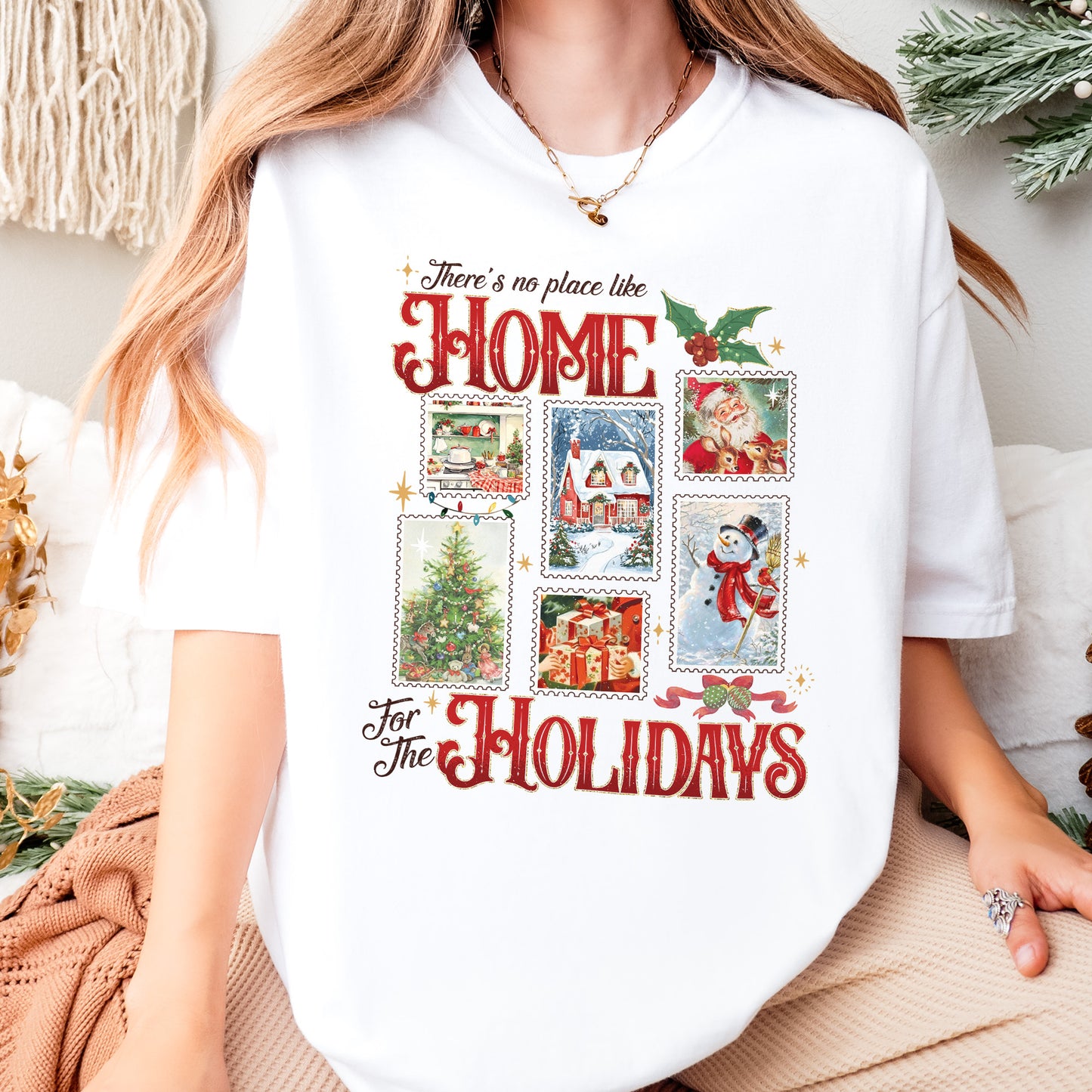 Home for the Holidays Shirt: Vintage Christmas Shirt, Merry Xmas Shirt, Festive Family Xmas Shirt