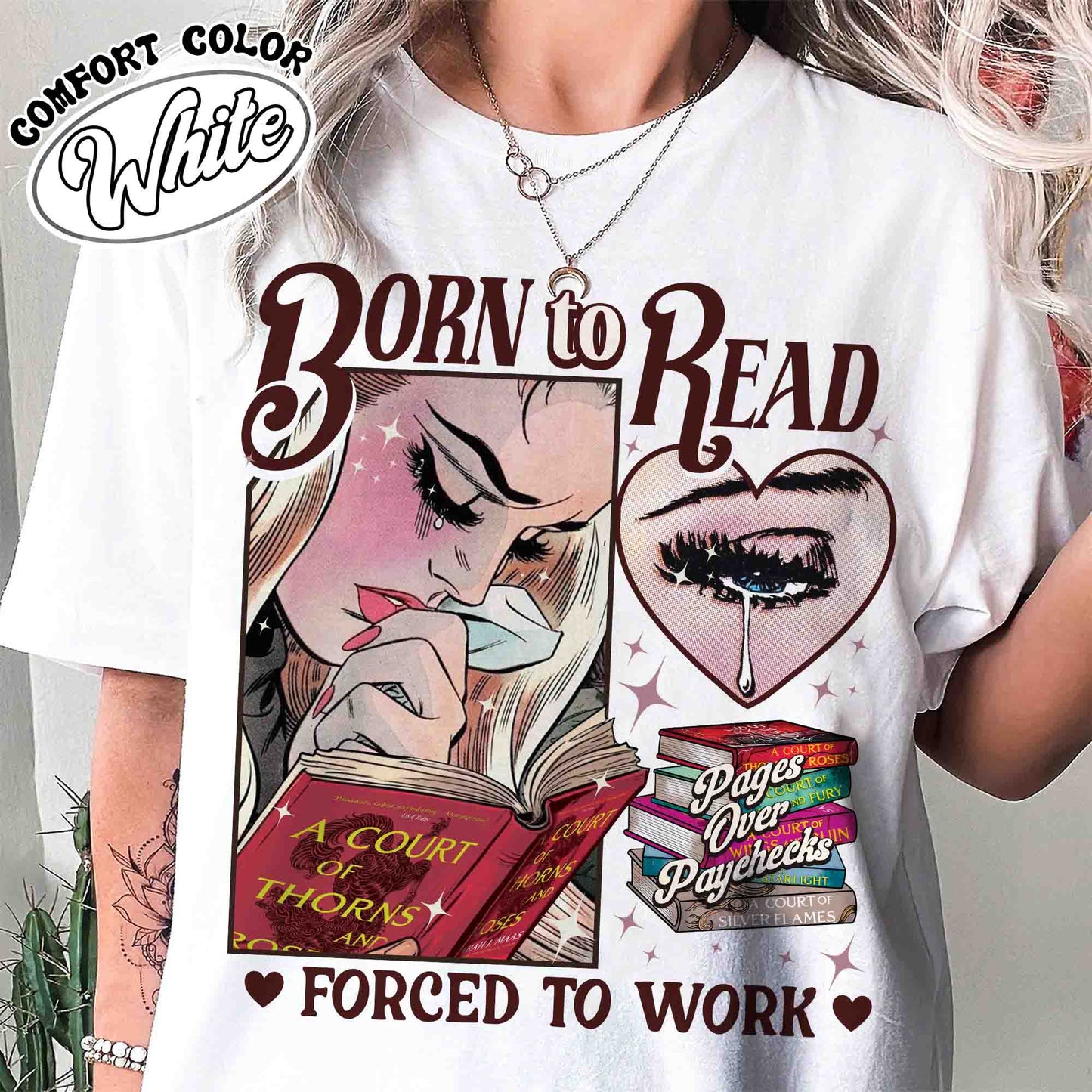 Born To Read Bookish Comfort Colors Shirt, Funny Reader Book Addict, Bookish Gift For Her, Dark Romance, Smut Shirt Gift Booktok, Sjm Book Shirt