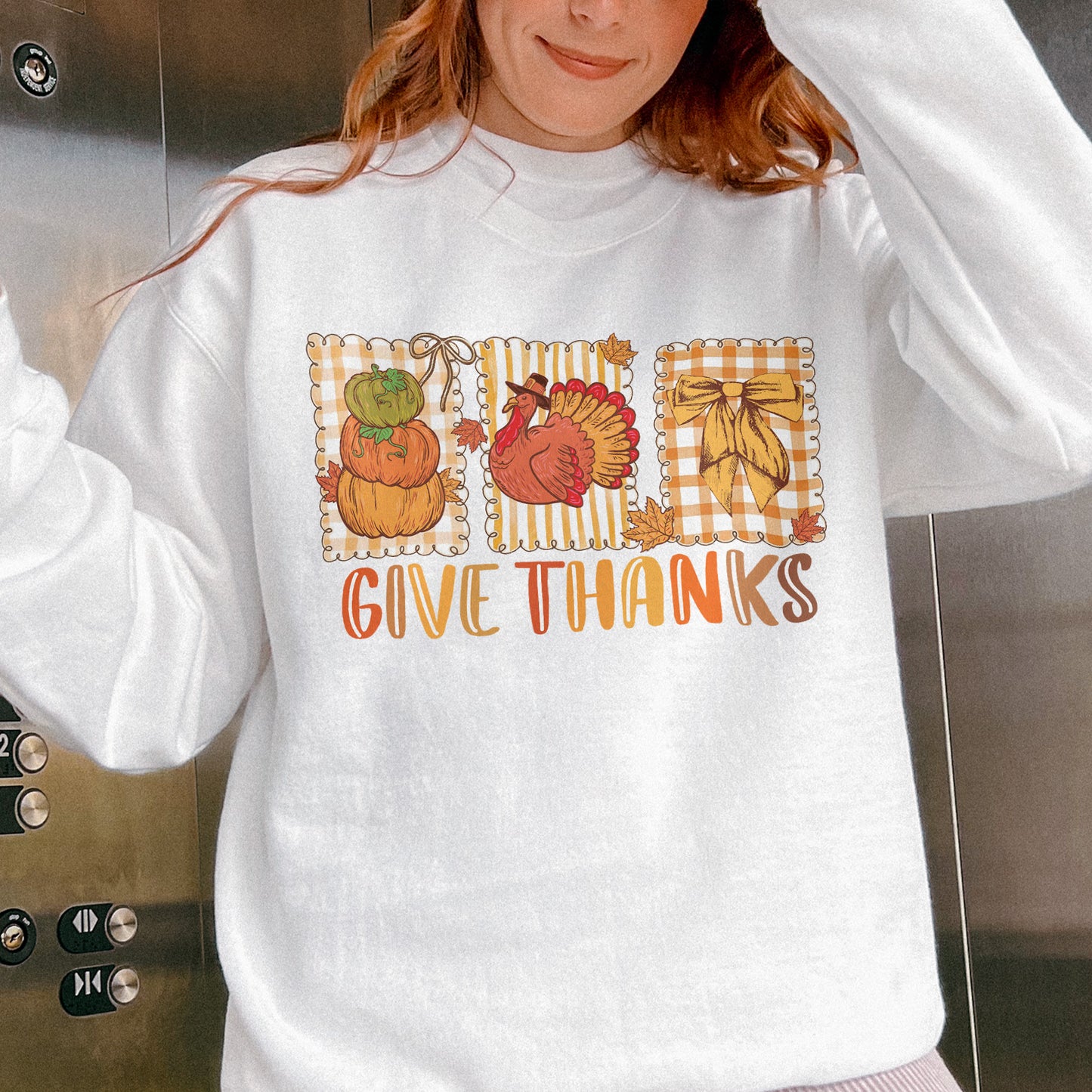 Thanksgiving Holiday, Give Thanks Coquette, Fall Pumpkin Turkey, Grateful Thankful Blessed, Autumn Gift Sweatshirt