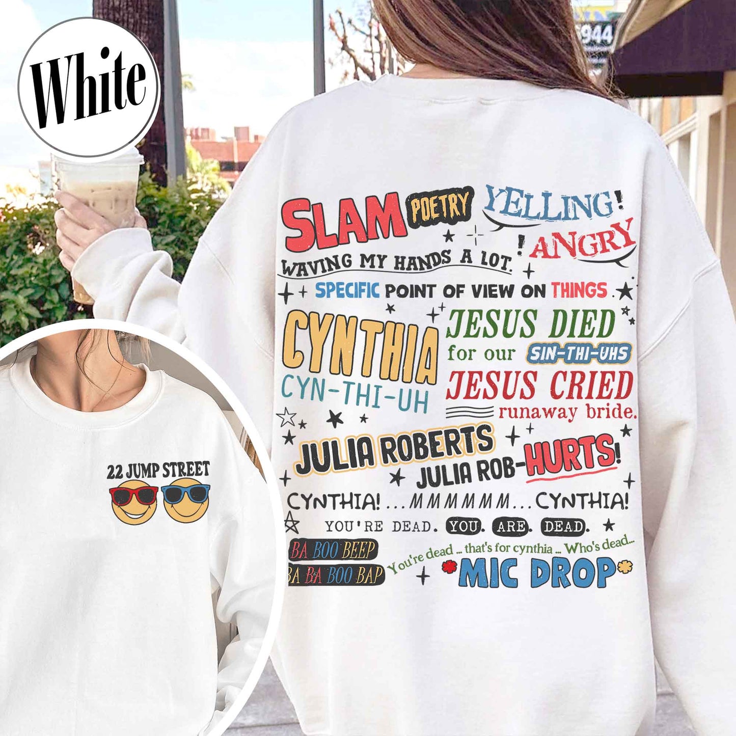 Cynthia Slam Poetry Sweatshirt, Sweatshirt With Poetry, Funny Sweatshirt, 22 Jumb Street Sweatshirt, Slam Poetry Quotes