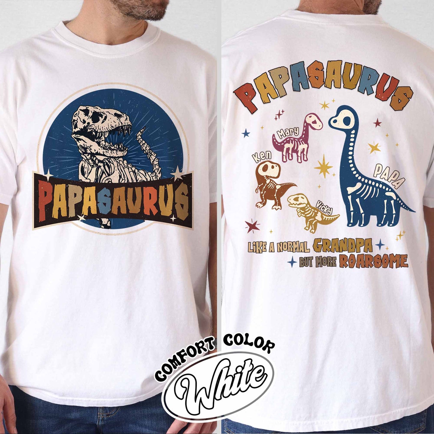 Papasaurus Shirt, Custom Papasaurus Shirt, Personalized Grandpasaurus Like a Normal Grandpa but More Roarsome Shirt, Papa Shirt, Fathers Day