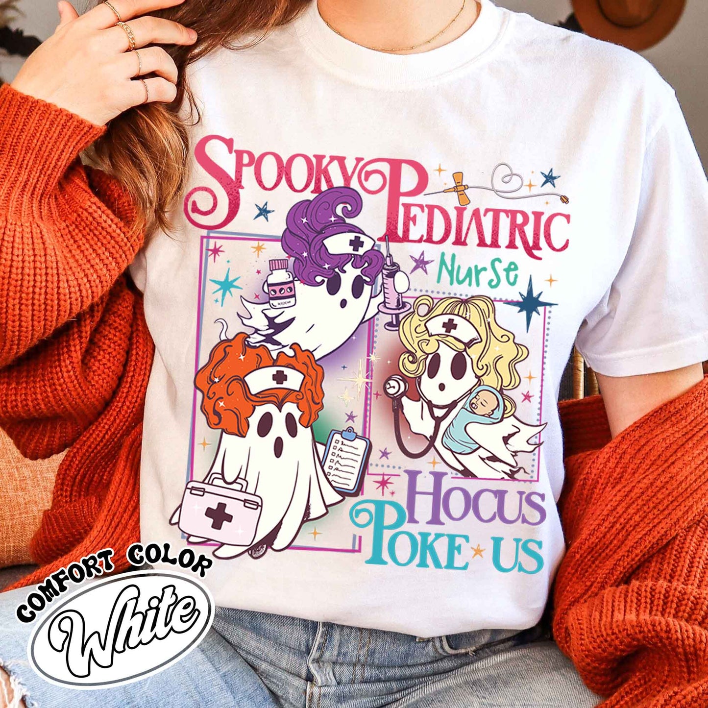 Hocus Poke Us Shirt, Hocus Poke-Us Witch Nurse Halloween Shirt, Spooky Pediatric Nurse Shirt, PEDs Nurse Shirt, Halloween PEDs Nurse Shirt