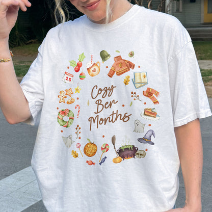 Cozy Ber Months Shirt, Fall Winter Seasonal Tee, Autumn Halloween Thanksgiving Christmas Top Tshirt
