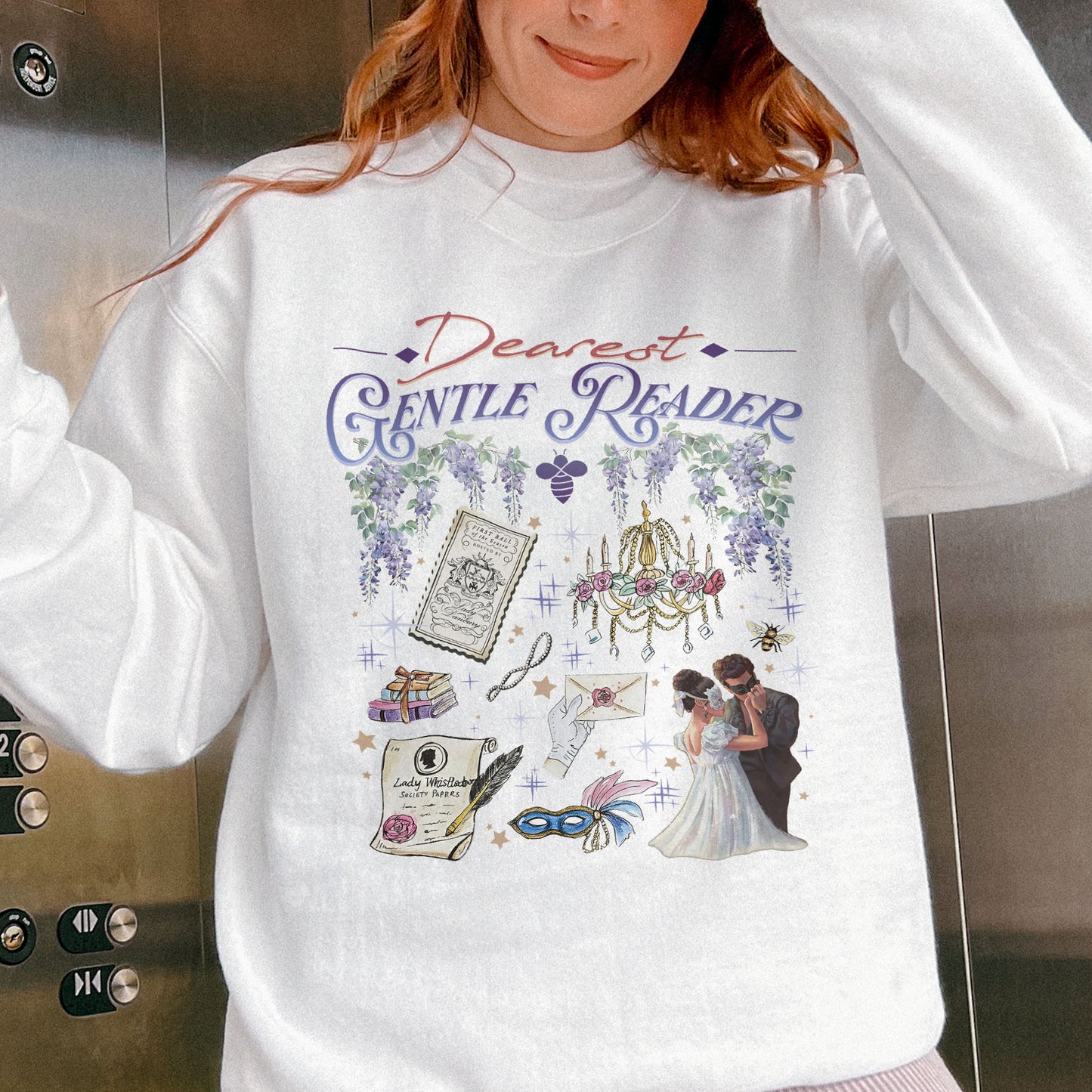 Dearest Gentle Reader, Regency Romance Aesthetic, Bridgerton Inspired Gift for Book Lovers Sweatshirt