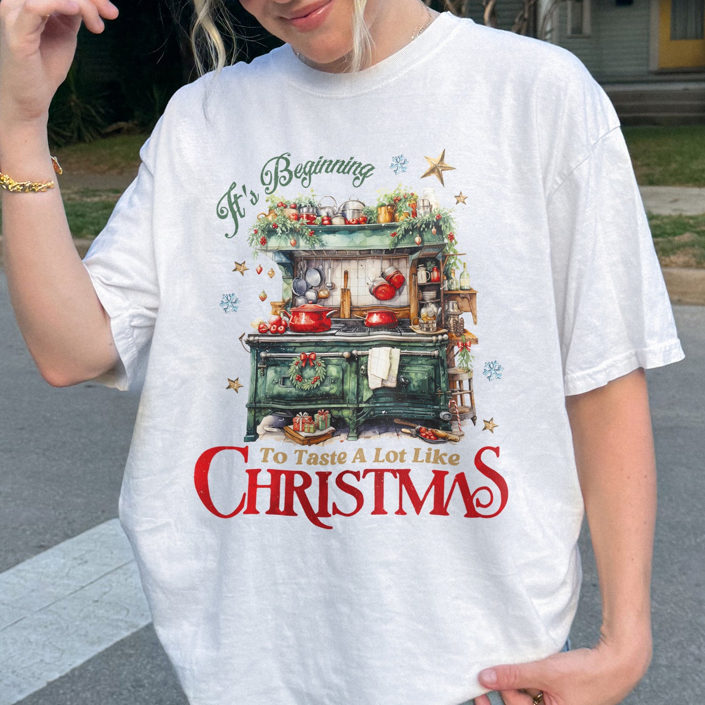 Christmas Kitchen Shirt: It’s Beginning to Taste Like Christmas, Cozy Christmas Baking Shirt