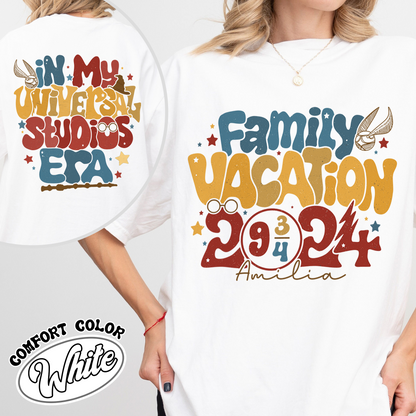 In My Universal Studios Era Comfort Colors Shirt, Family 2024 Trip Shirt, 2024 Family Vacation Shirts,Wizard School Fandom Shirt,Hp Inspired