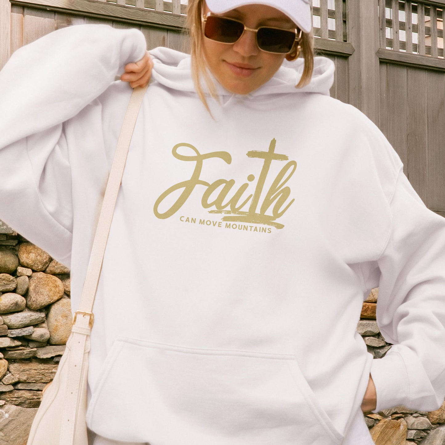 Faith Can Move Mountains Hoodie | Christian Cross Bible Verse Hoodie