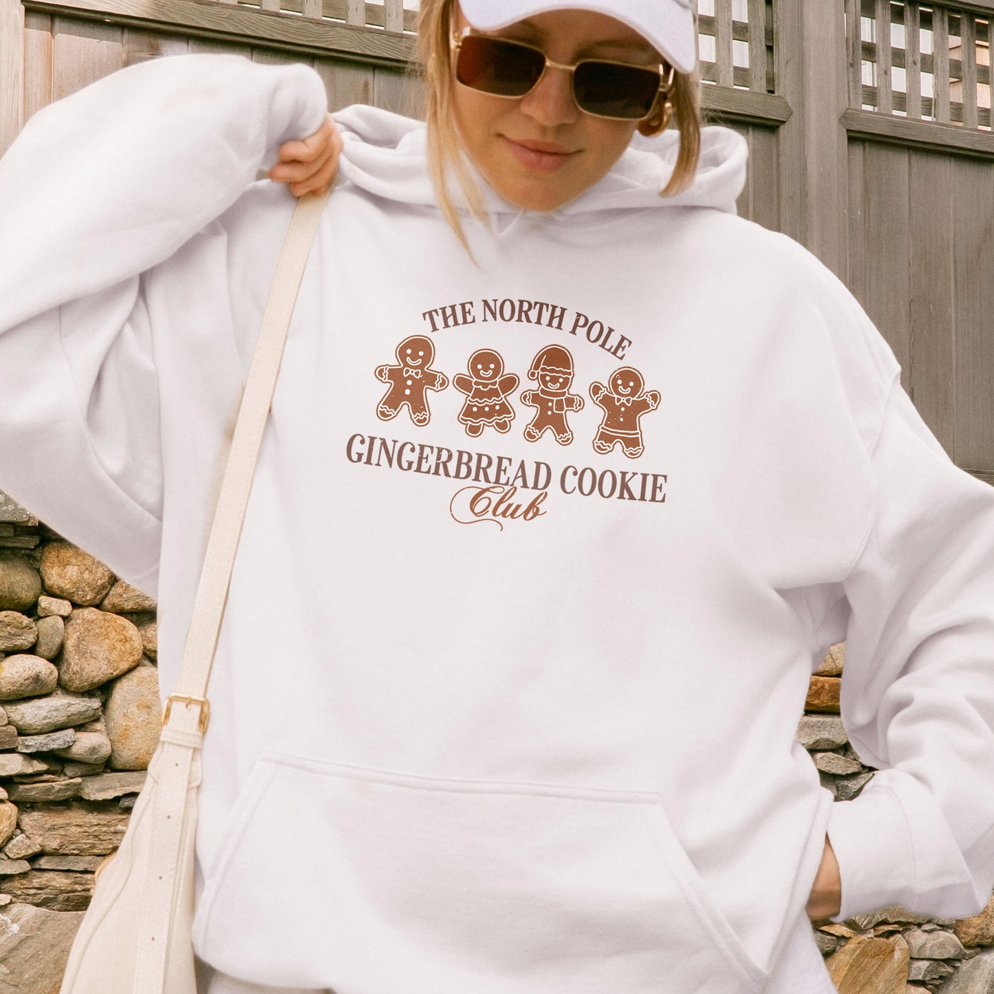 Gingerbread Cookie Club Hoodie: Vintage Holiday Hoodie