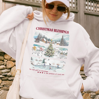 Merry Christmas Hoodie: Christmas Blessings Hoodie, Cute Santa Hoodie, Xmas Hoodie