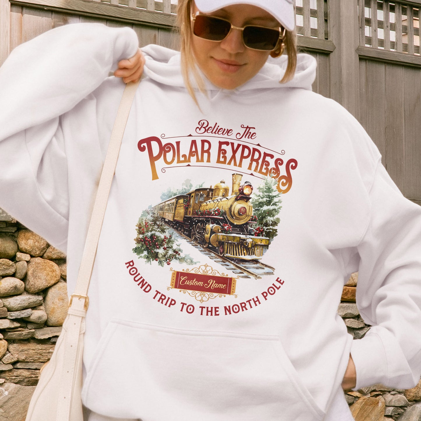 Custom Polar Express Hoodie | Believe Round Trip to the North Pole Hoodie