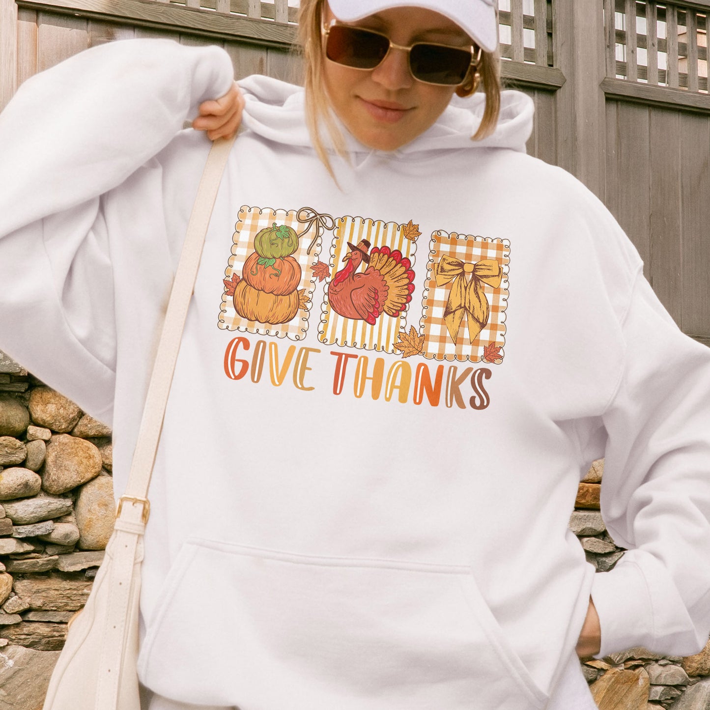 Thanksgiving Holiday, Give Thanks Coquette, Fall Pumpkin Turkey, Grateful Thankful Blessed, Autumn Gift Hoodie