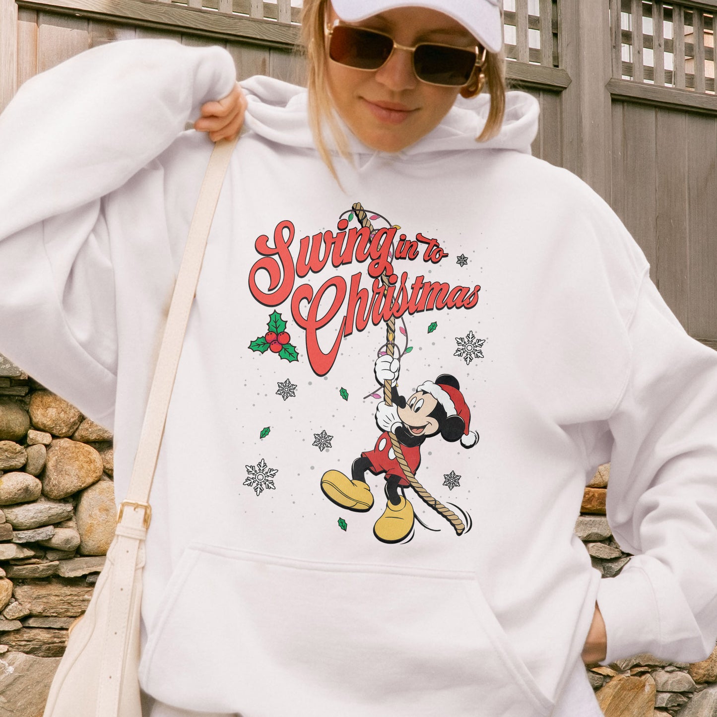 Swing Into Christmas Shirt: Funny Mickey Christmas Tee, Cute Holiday Shirt, Festive Disney Christmas Outfit Hoodie