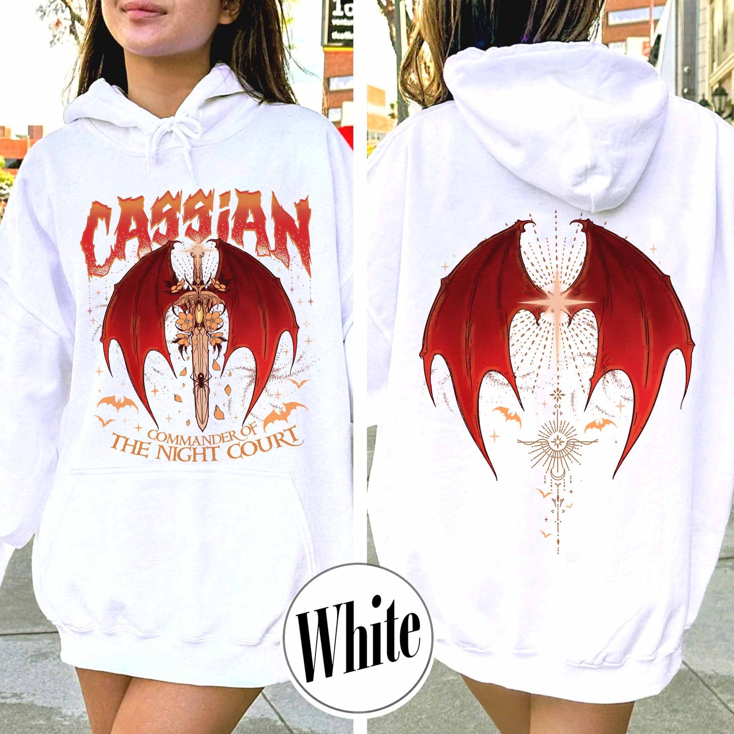 Acotar Hoodie Cassian, Velaris City Of Starlight Acotar Two-sided Hoodie, The Night Court Hoodie, Court Of Dreams, Cassian, Booklover Hoodie