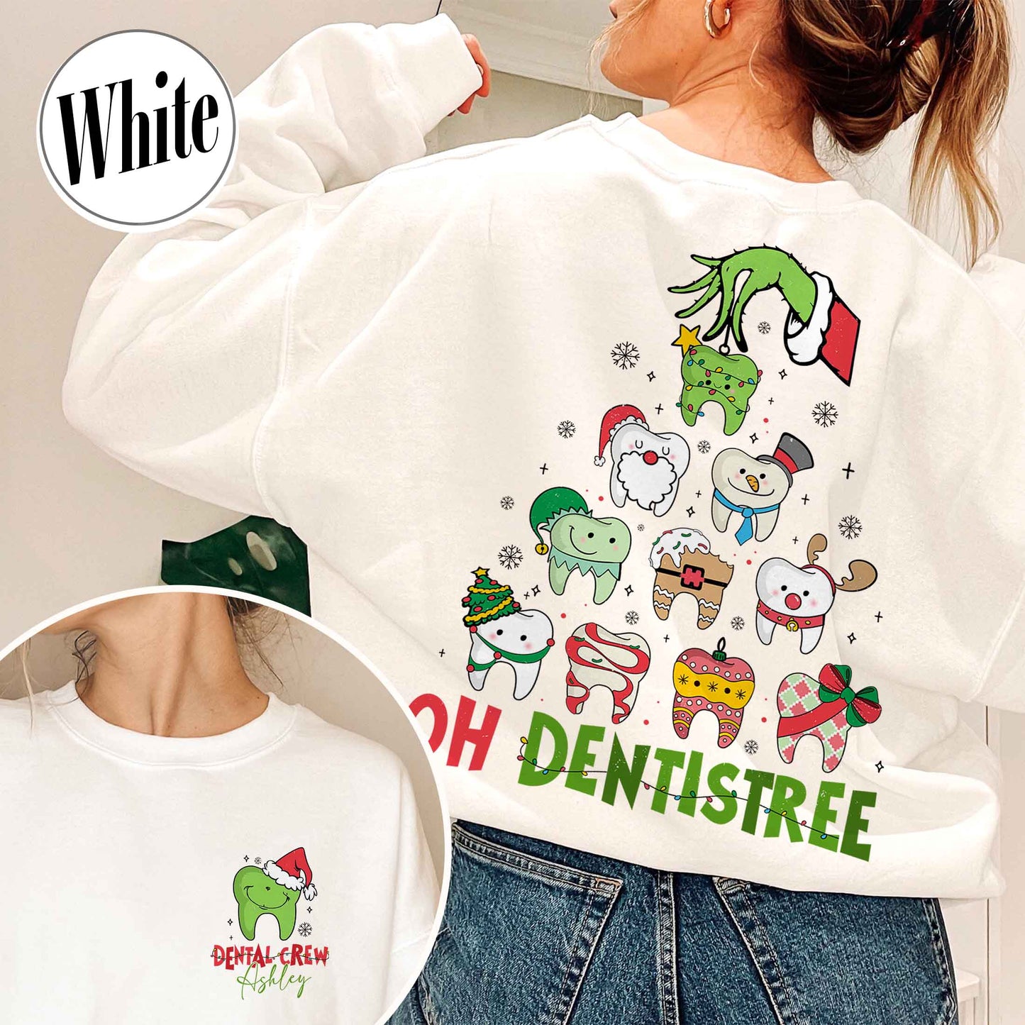 Dental Christmas Tree Sweatshirt,Funny Christmas Teeth Shirt,Funny Christmas Teeth,Christmas Teeth Dentist Shirt,Gift For Dentist On Christmas