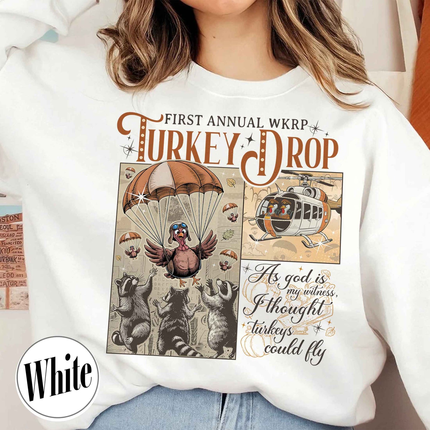 Turkey Drop Sweatshirt, First Annual Thanksgiving Day, Thanksgiving Sweatshirt, Thanksgiving Humorous Sweatshirt, Retro Pumpkin Season Sweatshirt, Fall Sweatshirt