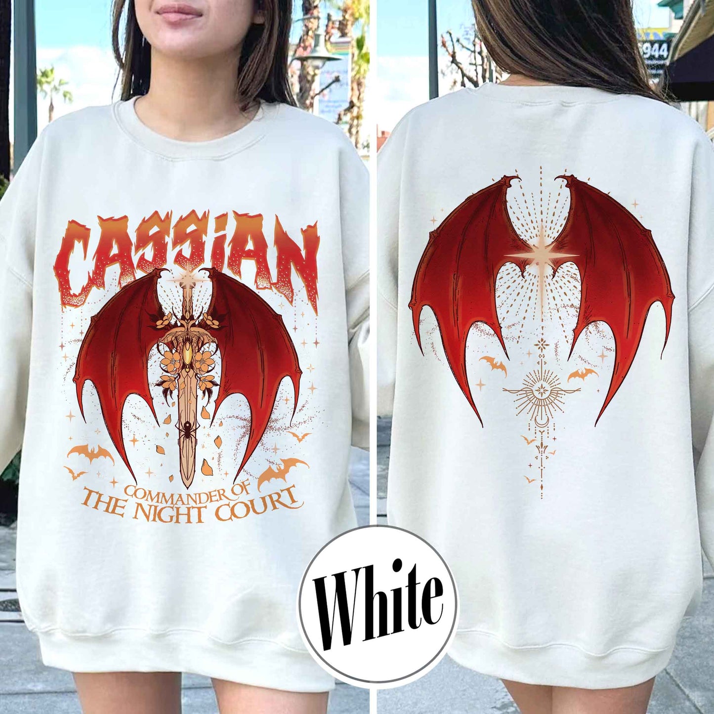 Acotar Sweatshirt Cassian, Velaris City Of Starlight Acotar Two-sided Sweatshirt, The Night Court Sweatshirt, Court Of Dreams, Cassian, Booklover Sweatshirt