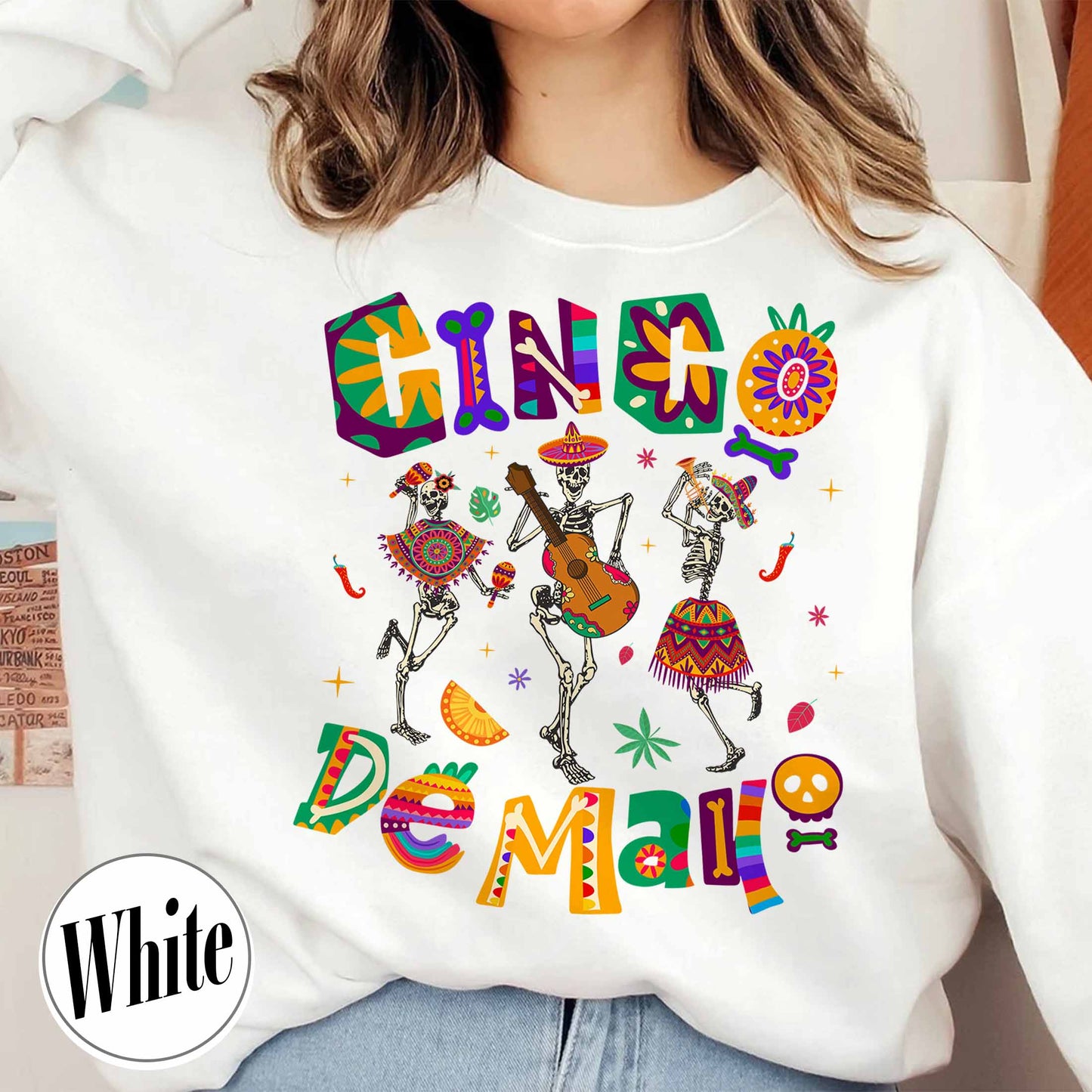 Cinco De Mayo Sweatshirt, Skeleton Dabbing, Skeleton Cinco De Mayo,Taco Sweatshirt, Lets Fiesta Sweatshirt,Mexican Fiesta,