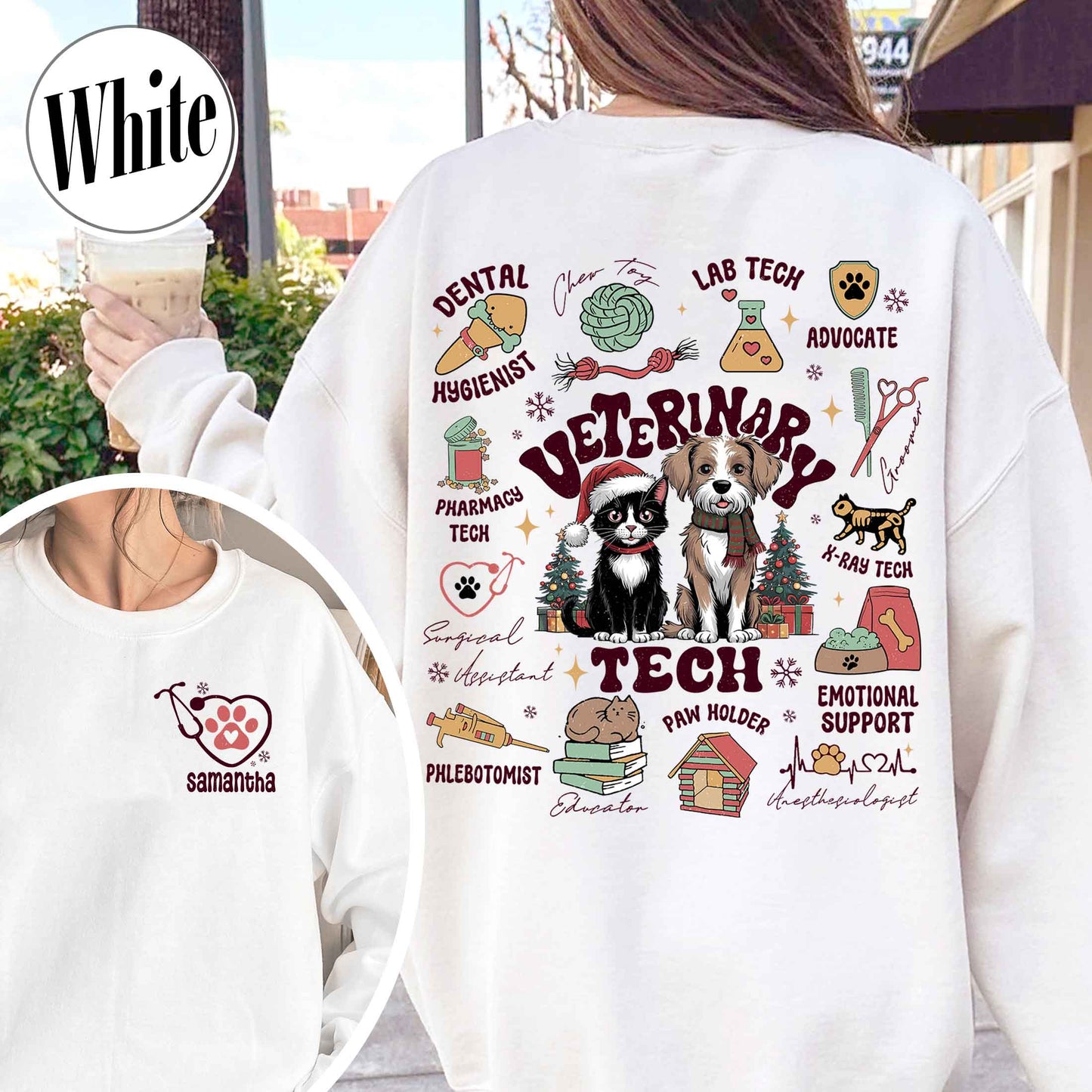 Vet Tech Sweatshirt Personalized, Vet Tech Week 2024, Custom Christmas Vet Tech Sweatshirt, Custom Vet Assistant Sweatshirt, Animal Doctor Gift, Nurse Vet Sweatshirt