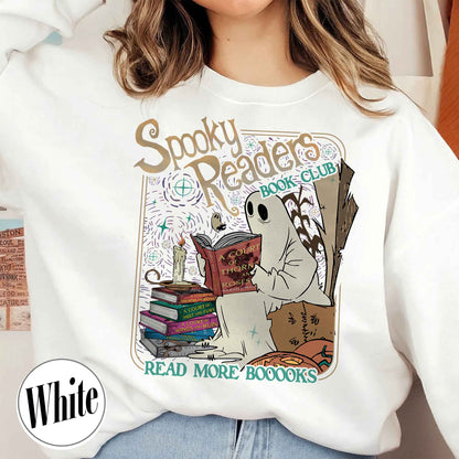 Bookish Sweatshirt, Acotar Ghost Sweatshirt, Book loverHalloween Sweatshirt, Spooky Ghost Skeleton Sweatshirt
