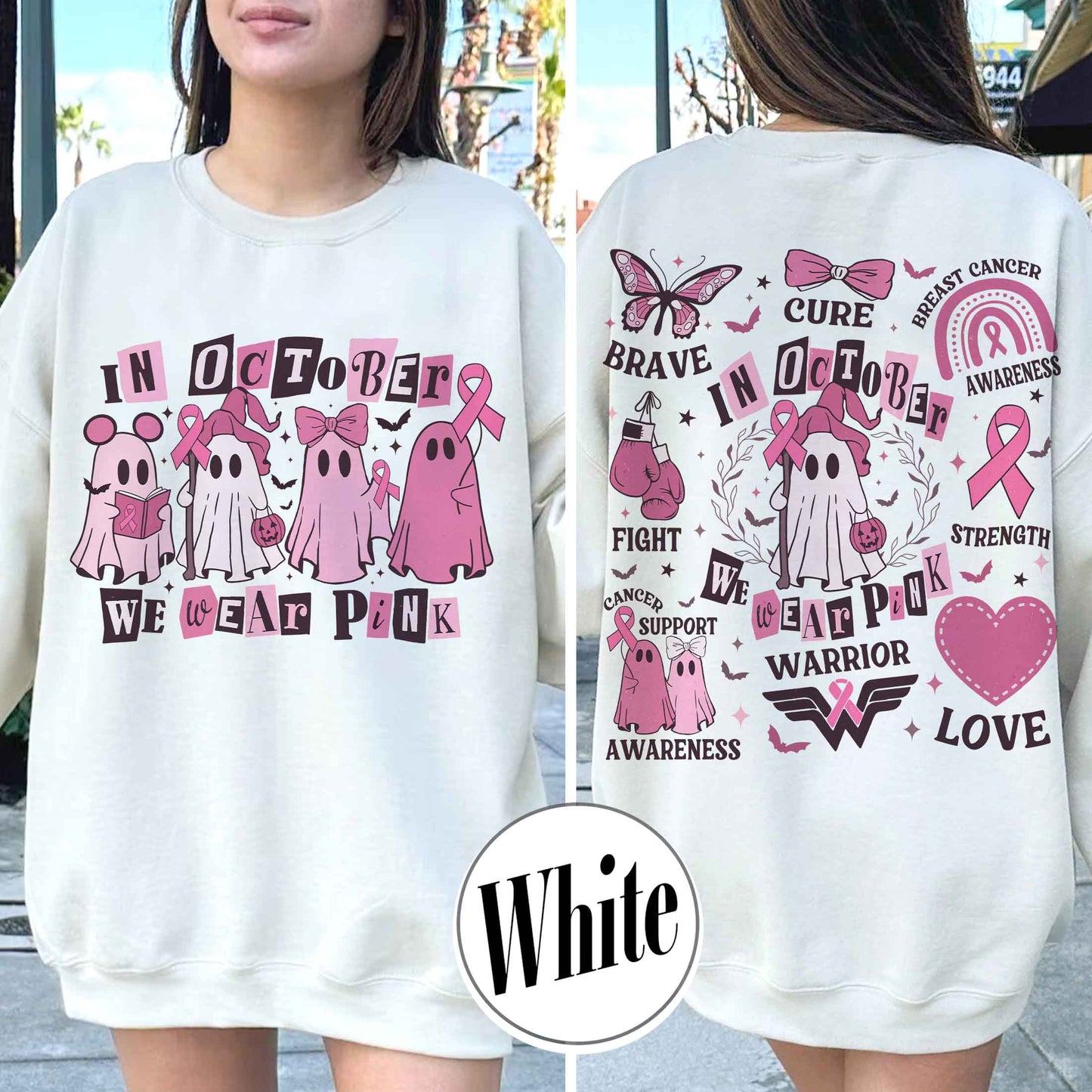 Breast Cancer Awareness Sweatshirt, Breast Cancer Support Squad Sweatshirt, in October We Wear Pink Sweatshirt