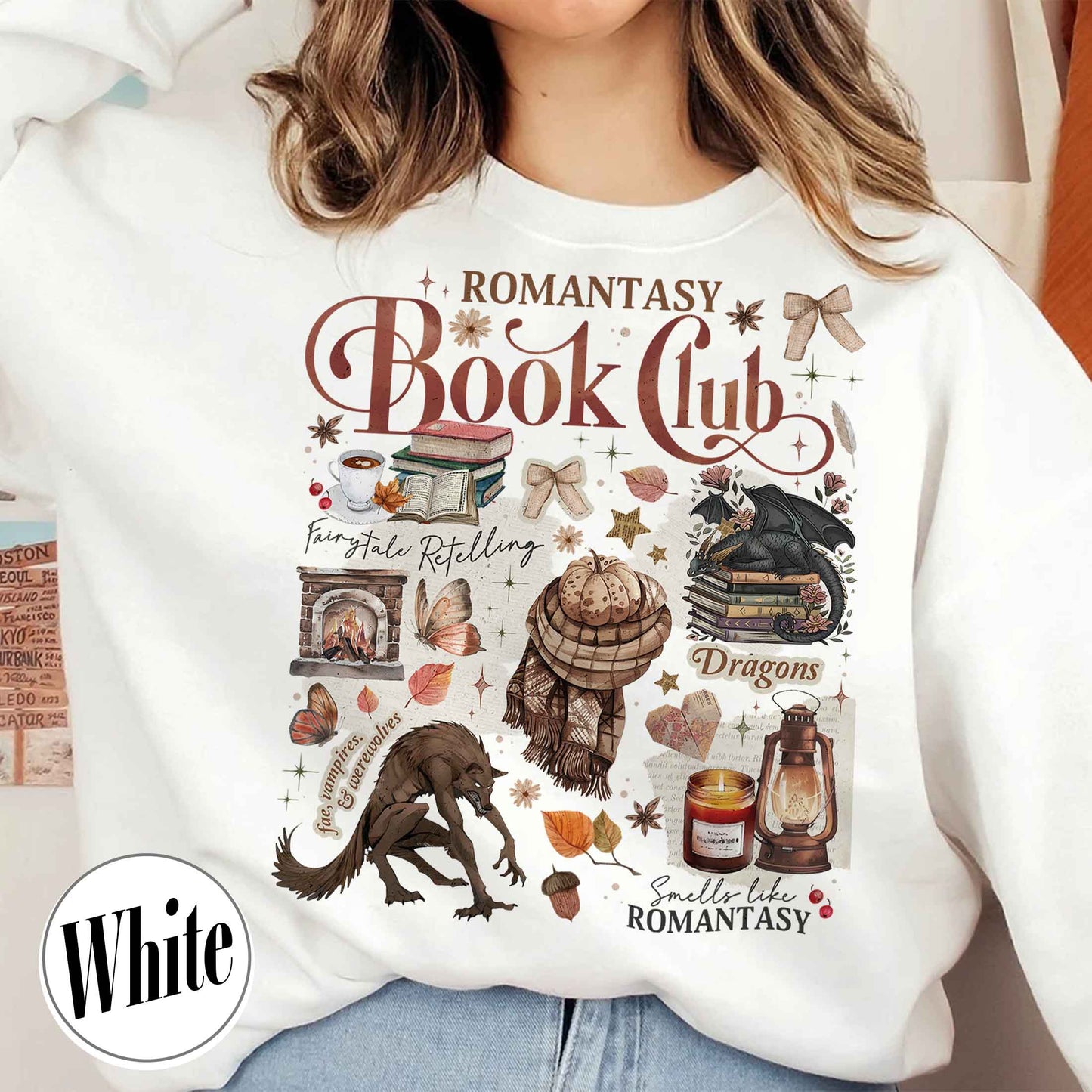 Bookish Sweatshirt, Romantasy Reader Book Club Sweatshirt, Fall Love With Reading Sweatshirt