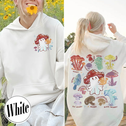 Halloween Hoodie, Magic Mushroom Microdose Hoodie, Mystical Mushroom Ghost Hoodie