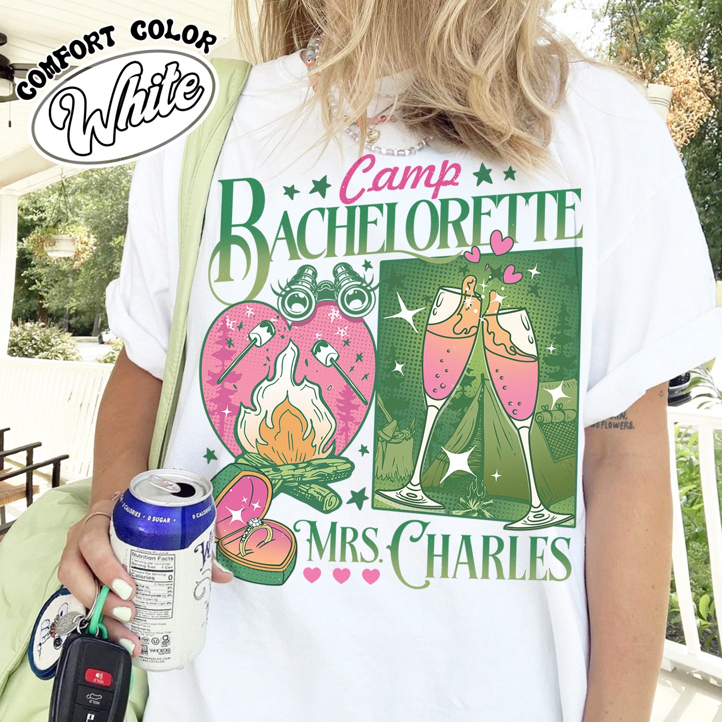 Bachelorette Comfort Color Shirt, Custom Camp Bachelorette Party Shirt, Hiking Bridal Party Shirt